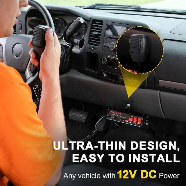 Alt view image 2 of 7 - AnTom SoundAlert Police Siren PA System for Truck & Car, w/ Handheld Mic