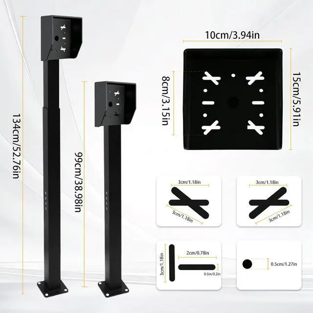 Alt view image 4 of 7 - Upgraded Heavy-Duty Keypad Mounting Post, 33-45 Inch Adjustable Height