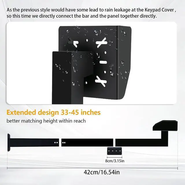 Alt view image 2 of 7 - Upgraded Heavy-Duty Keypad Mounting Post, 33-45 Inch Adjustable Height
