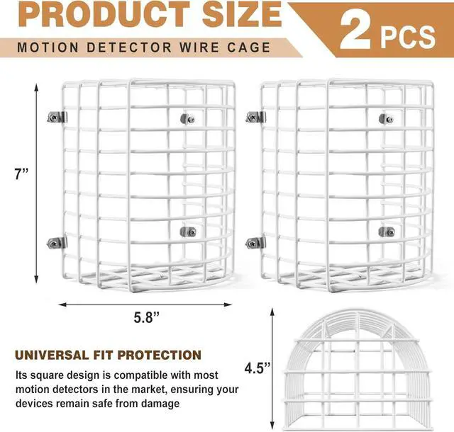 Alt view image 2 of 6 - Blulu 2 Pcs Motion Detector Wire Cage, 7 x 5.8 x 4.5 Inch Steel Motion Detector Thermostat Damage Stopper Technology Protective Steel Wire Guard