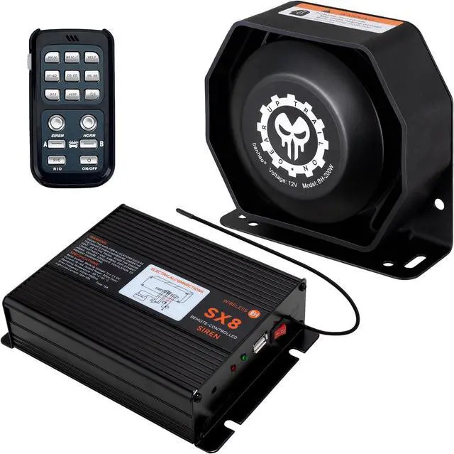 Main image of Police Siren Speaker PA System Kit Warning Emergency Siren 12V 200W 125-145dB Remote Control with Handheld Microphone for Ambulance Vehicles Truck Car SUV ATV UTV