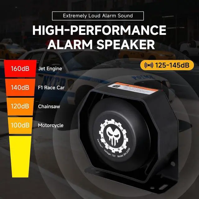 Alt view image 2 of 7 - Police Siren Speaker PA System Kit Warning Emergency Siren 12V 200W 125-145dB Remote Control with Handheld Microphone for Ambulance Vehicles Truck Car SUV ATV UTV