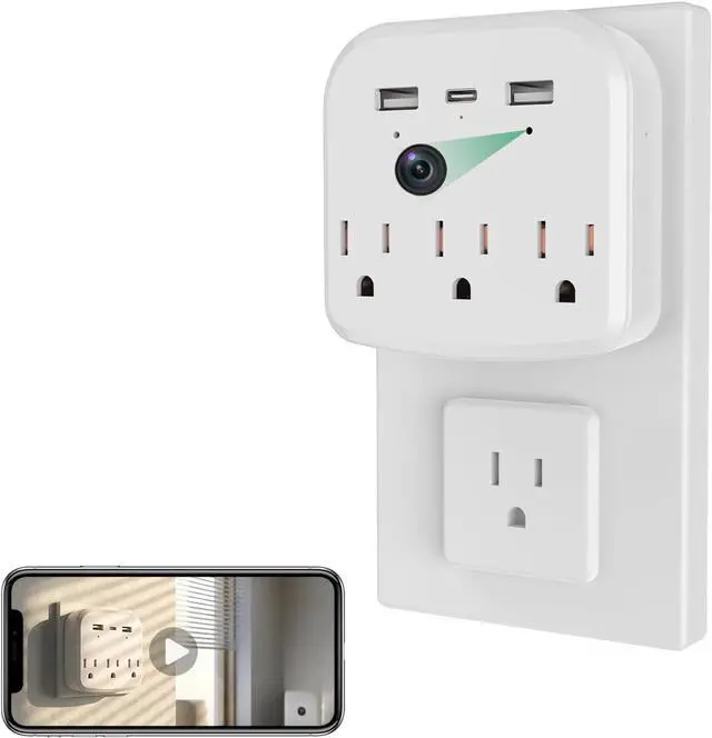 Main image of 1080P WiFi Hidden Outlet Camera, Spy Style Plug-In Wall Charger Camera, Nanny Cam for Home Security Monitoring, Indoor Motion Detection Security Camera with App Remote View, Dual-Band 2.4G/5G Wireless