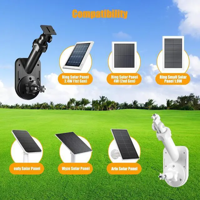 Alt view image 3 of 7 - 3 Pack Wall Mount for Cameras and Solar Panels, 2-in-1 Mount for Ring, Blink, Eufy, Arlo, Wyze, etc Solar Panel and Cam, with Ring Stick Up Cam/Spotlight Cam/Plus/Pro(Battery), Adjustable Angle