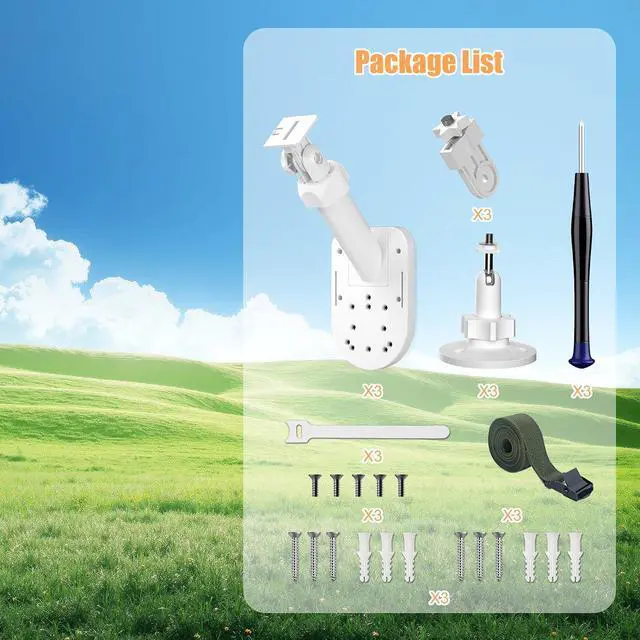 Alt view image 7 of 7 - 3 Pack Wall Mount for Cameras and Solar Panels, 2-in-1 Mount for Ring, Blink, Eufy, Arlo, Wyze, etc Solar Panel and Cam, with Ring Stick Up Cam/Spotlight Cam/Plus/Pro(Battery), Adjustable Angle
