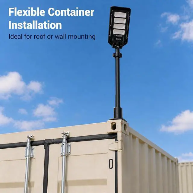 Alt view image 5 of 6 - 1 Pcs Shipping Container Light Pole Holder Mount Heavy Duty Steel Mounting Bracket Adjustable Container Light Fixture Hardware No-Drill Installation for Lights Cameras Flags Roof Wall