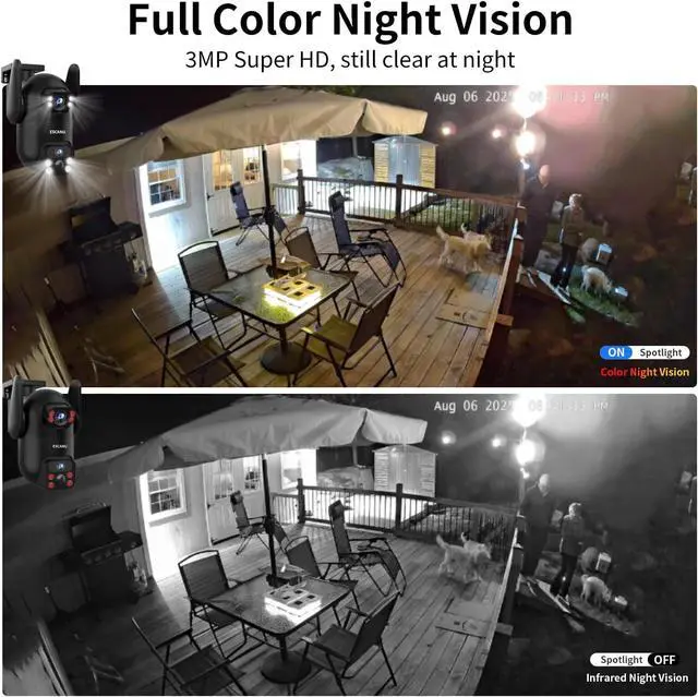 Alt view image 6 of 7 - Wireless Home Security Cameras System,Solar Power PTZ Outdoor Cameras,Motion Detection,Night Vision,Water-Proof,2-Way Audio,No Subscription Fee,Cloud/SD Card Storage