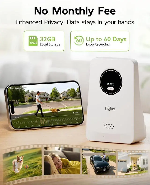 Alt view image 2 of 7 - 2K Solar Security Cameras Wireless Outdoor System, No Subscription