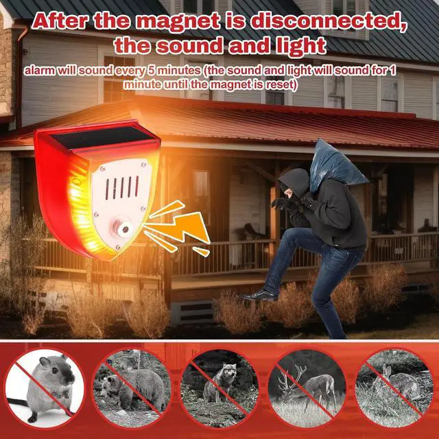 Alt view image 3 of 7 - 6 Pack Trip Wire Alarm Device 328 ft Reusable Wire for Perimeter Defense 129dB Sound and Light Siren Portable Early Warning Alarm for Outdoor Camping RV Farm Yard Cabin and Property Safety