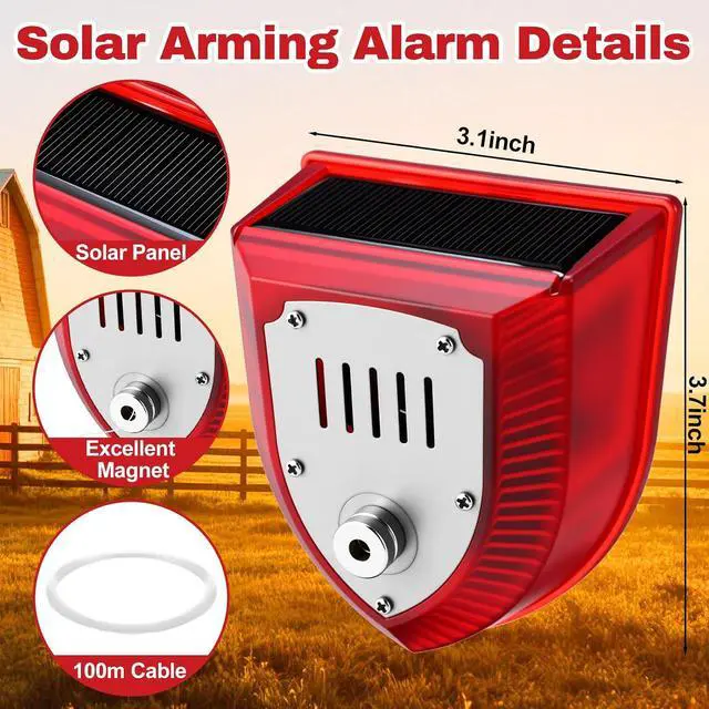 Alt view image 2 of 7 - 6 Pack Trip Wire Alarm Device 328 ft Reusable Wire for Perimeter Defense 129dB Sound and Light Siren Portable Early Warning Alarm for Outdoor Camping RV Farm Yard Cabin and Property Safety