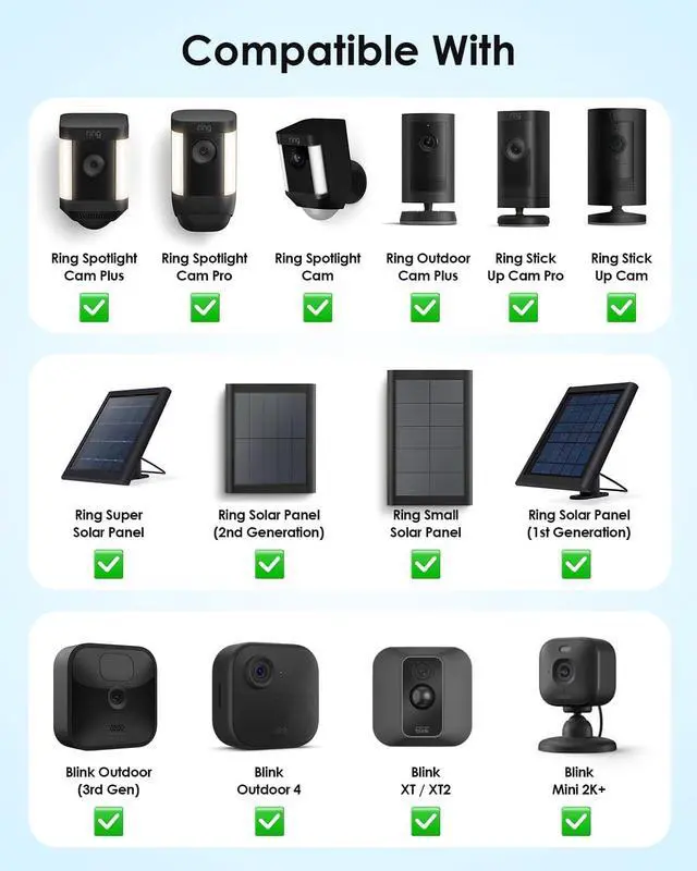 Alt view image 2 of 7 - Ground Stake Mount Stand with Solar Panel Bracket, 2 Pack Universal Camera Holder Compatible with Ring, Blink, Arlo, Eufy, Wyze, Google Nest, Simplisafe, for Outdoor Cameras & Solar Panels