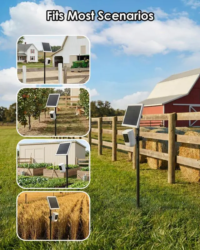 Alt view image 7 of 7 - Ground Stake Mount Stand with Solar Panel Bracket, 2 Pack Universal Camera Holder Compatible with Ring, Blink, Arlo, Eufy, Wyze, Google Nest, Simplisafe, for Outdoor Cameras & Solar Panels