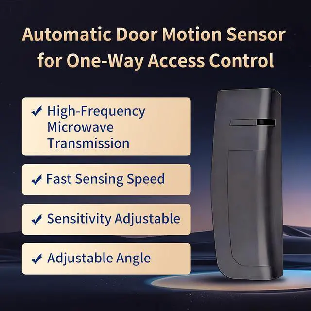 Alt view image 2 of 7 - Automatic Door Motion Sensor for One-Way Access Controlm, Automatic Door Motion Sensor for One-Way Access Control, for Commercial & Residential Use (Black)