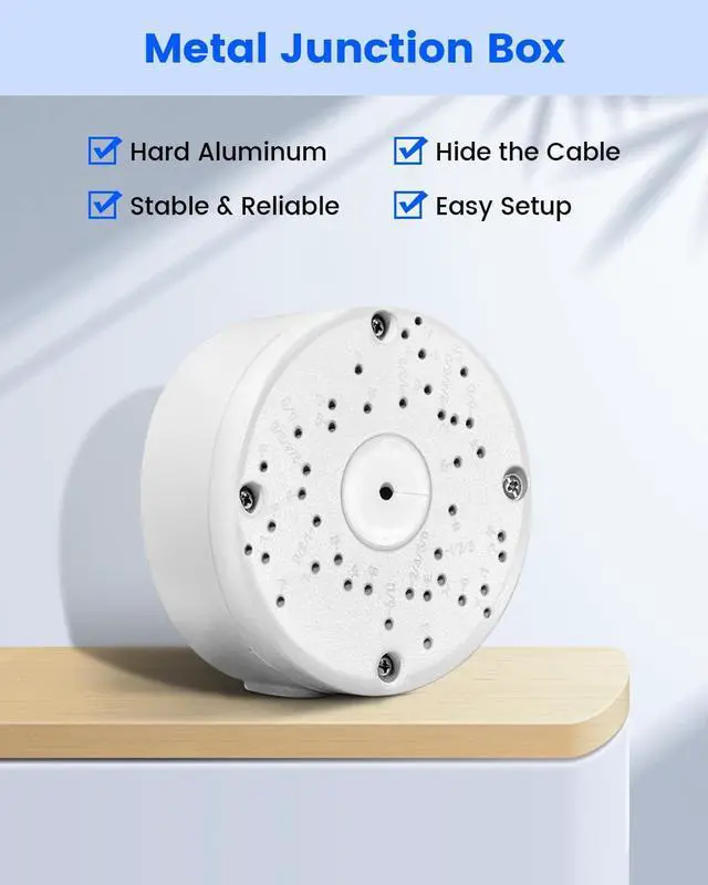 Alt view image 2 of 7 - Universal Security Camera Junction Box, Metal Hide Cable Junction Box