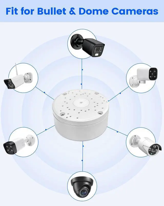 Alt view image 3 of 7 - Universal Security Camera Junction Box, Metal Hide Cable Junction Box