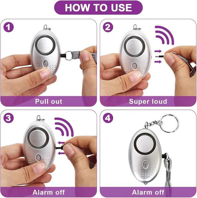 Alt view image 3 of 7 - 20 Pack Personal Alarms for Women, Keychain Sound Safety Alarm, Portable Personal Alarms Bulk for Travel & Home