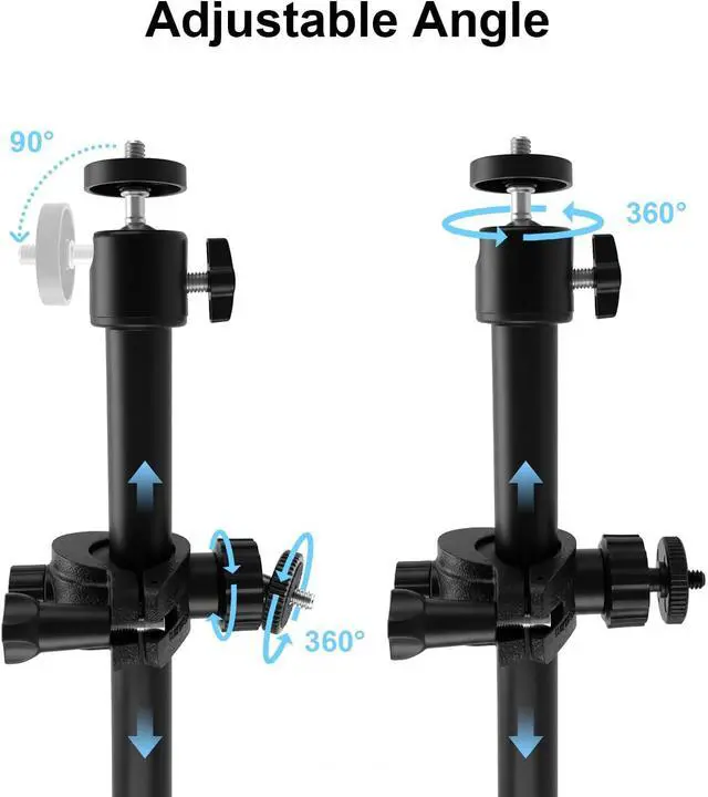 Alt view image 3 of 7 - 2 Pack 2-in-1 Ground Stake Mount Stand, Security Camera Pole with Solar Panel Mount, 360° Adjustable Bracket for Ring, Blink, Eufy, Arlo, Wyze, Google Nest