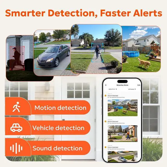 Alt view image 4 of 7 - owltron 2K Window Camera, 5G & 2.4GHz WiFi Indoor Cameras for Home Security with Al Color Night Vision, Human/Motion Detection, Real-Time Alerts, Anti-Glare, Easy & Quick Install, 24/7 Recording