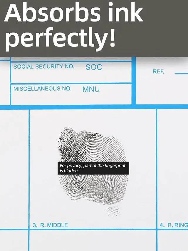 Alt view image 6 of 7 - prismite Fingerprint Cards, Heavy Weight, Applicant FD-258 (250 Pack)