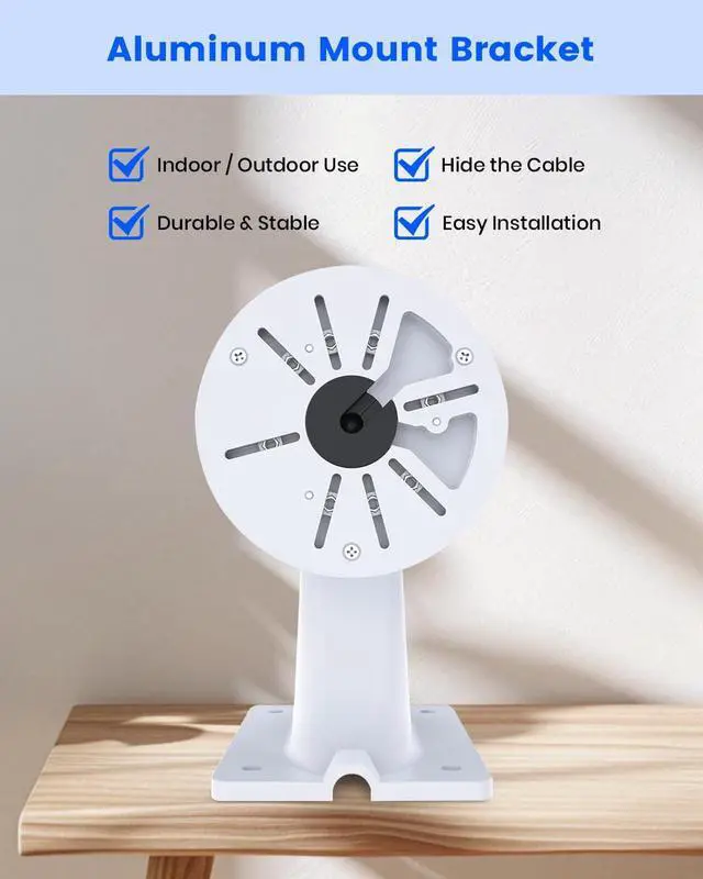 Alt view image 2 of 7 - Metal Security Camera Wall Mount Bracket with Junction Box, Aluminum CCTV Metal Holder with Cable Management, Universal Mounting for IP Surveillance Cameras