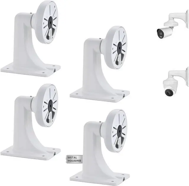 Main image of Metal Security Camera Wall Mount Bracket with Junction Box, Aluminum CCTV Metal Holder with Cable Management, Universal Mounting for IP Surveillance Cameras