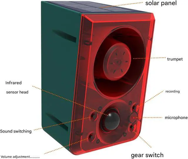 Alt view image 2 of 7 - of 4 Solar Motion Transducer Alarms with 130dB Split Toe Flashing Aluminum Trioxide Animal Trespasser Deterrence Property Security Dog Bark Alarm