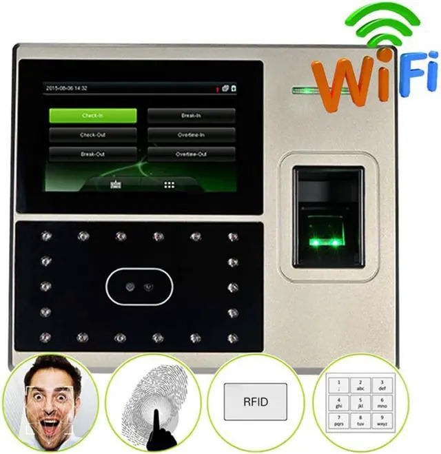 Alt view image 6 of 7 - Time Clock, UFace800 Linux System TCP/IP Biometric Fingerpint Face Facial Recognition Time Attendance System Recorder Employee Machine for Business, Office(Uface800-battery-Other)
