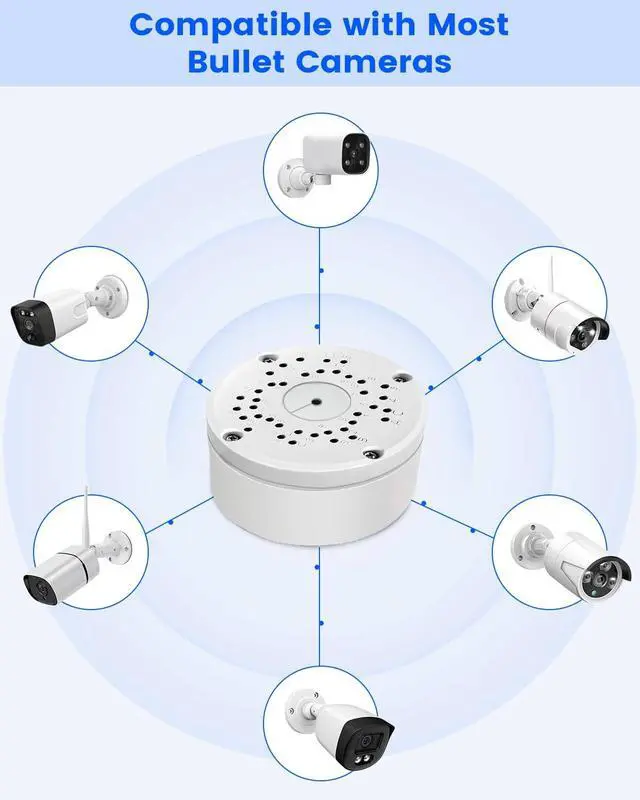 Alt view image 3 of 7 - Universal Security Camera Junction Box, Metal Hide Cable Junction Boxes