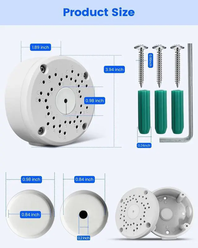 Alt view image 4 of 7 - Universal Security Camera Junction Box, Metal Hide Cable Junction Boxes