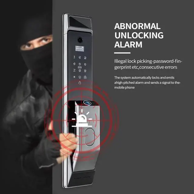 Alt view image 4 of 6 - Sophies Smart Door Lock with Camera, Wi-Fi Smart Locks Fully Automatic 3D Face Recognition Smart Biometrics Fingerprint Door Lock Tuya Remote Control NFC Password with Doorbell