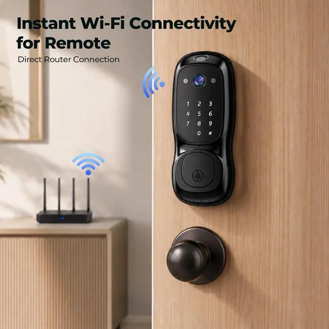 Alt view image 4 of 7 - Video Smart Lock with Camera, 3-in-1 Smart Deadbolt for Front Door