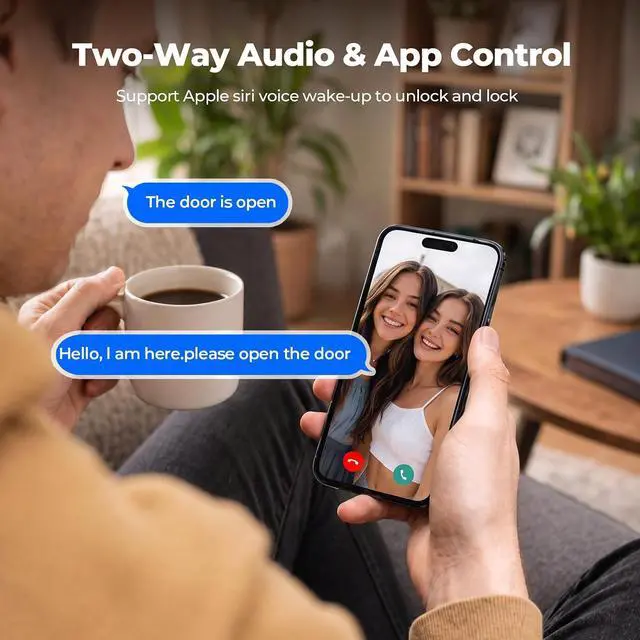 Alt view image 5 of 7 - Video Smart Lock with Camera, 3-in-1 Smart Deadbolt for Front Door