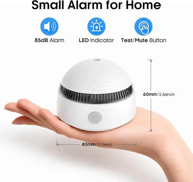 Alt view image 3 of 7 - Small Detecor for Home,Indoor Safety Alarm,10 Year Sensor,6 PCS