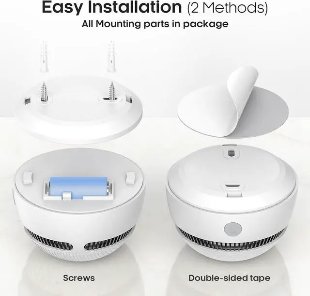 Alt view image 4 of 7 - Small Detecor for Home,Indoor Safety Alarm,10 Year Sensor,6 PCS
