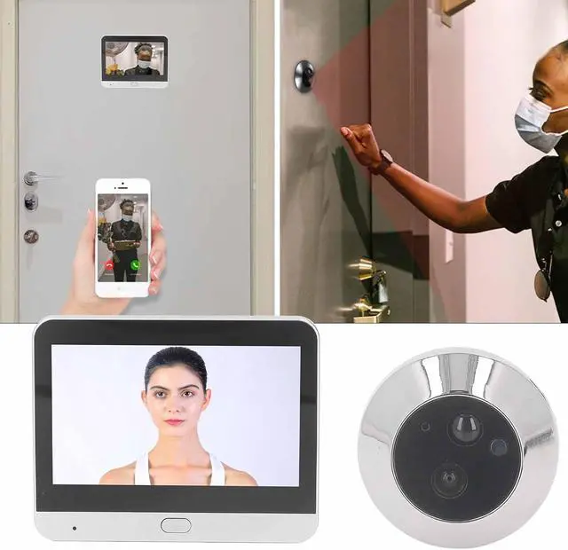 Alt view image 6 of 7 - Qinlorgo Peephole Camera, HD 1080P 120 Degree Wide Angle 4.3 Inch IPS LCD Peephole Camera Wireless with 2 Way Intercom & Motion Detection Door Viewer for Apartment & Front Door