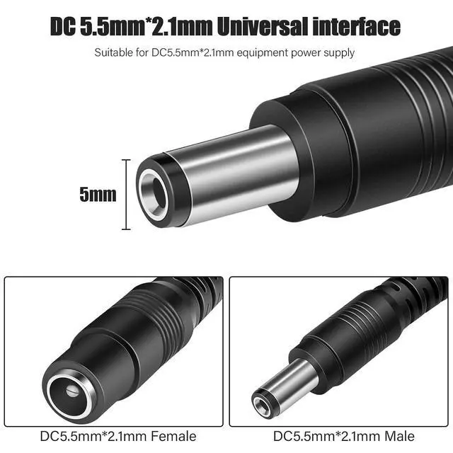 Alt view image 5 of 7 - 10-Pack 30ft DC Power Extension Cable,5.5mm x 2.1mm Extension Cord,12V DC Male to Female Power Cord for CCTV Security Camera,Power Supply,IP,Router,LED Strip