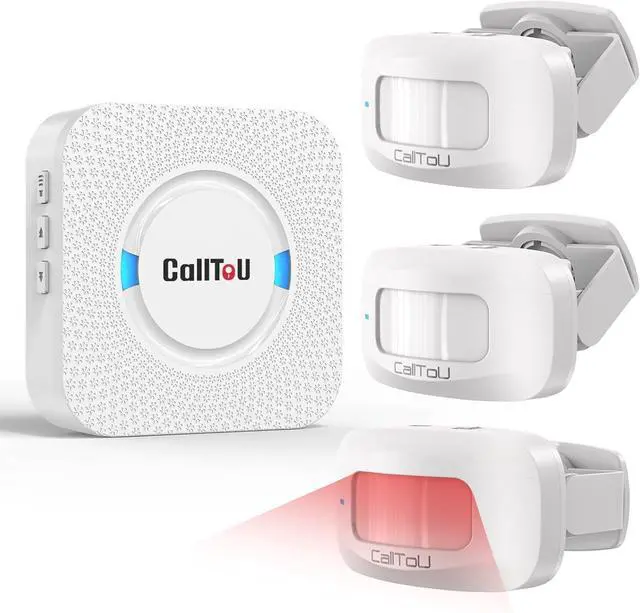 Main image of CallToU Wireless Motion Sensor Alarm Indoor Motion Detector Alarm, Bed Alarms for Elderly Dementia Patients, Motion Sensor Door Chime with 500 FT Range, 5 Adjustable Volume 3 Sensor + 1 Receiver