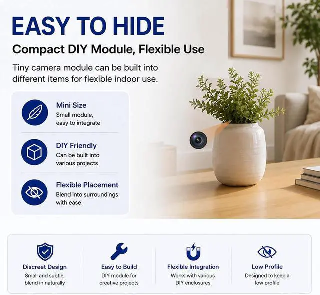 Alt view image 6 of 7 - 2K HD DIY Camera Module with Dual-Band WiFi, Mini Wireless Camera Board for Smart Home Monitoring, Motion Detection, Remote Viewing, Compact DIY Camera for Custom Projects