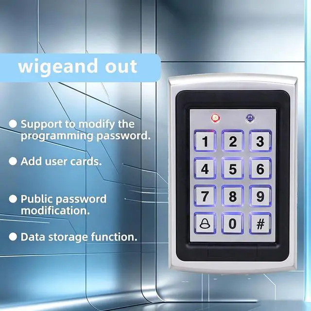 Alt view image 6 of 7 - Outdoor Standalone Metal Access Control Keypad, 1000 User, Dual Relay Output, Anti-Tamper Alarm, Card/PIN Access with Weatherproof Cover, 10 Key Fobs,for Gate, Office, Hotel, Apartment