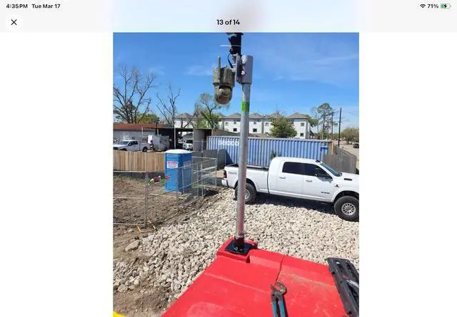 Alt view image 3 of 7 - Shipping Container Light Pole Holder, Camera, Flag Pole Holder. Mounting Bracket