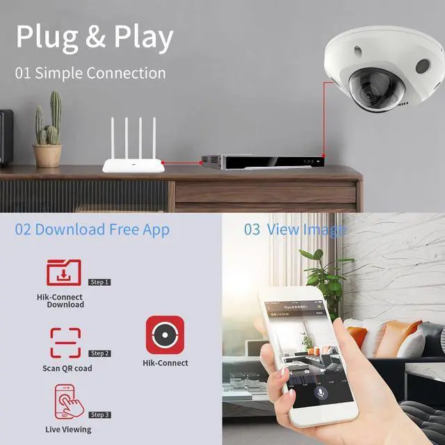 Alt view image 5 of 6 - DS-2CD2543G2-IS, 4MP AcuSense Fixed Mini Low Profile POE IP Camera, 120dB WDR , 2.8MM Wide Angel Lens, 100ft IR Distance,Built-in Mic, Human/Vehicle Detection, H.265 IP67 IK08, Work with kconnect