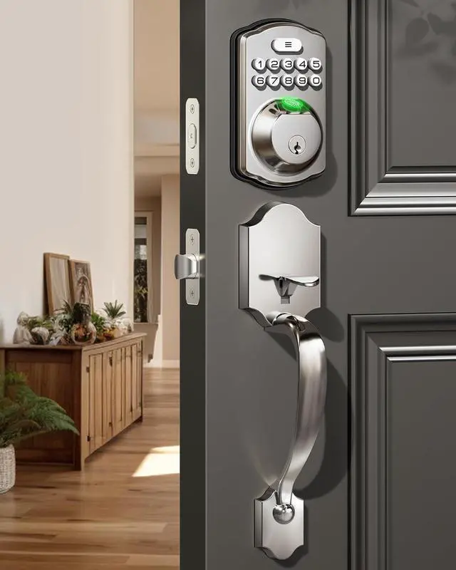 Alt view image 2 of 7 - Veise Fingerprint Door Lock Set + Veise Keyless Entry Door Lock with Keypad