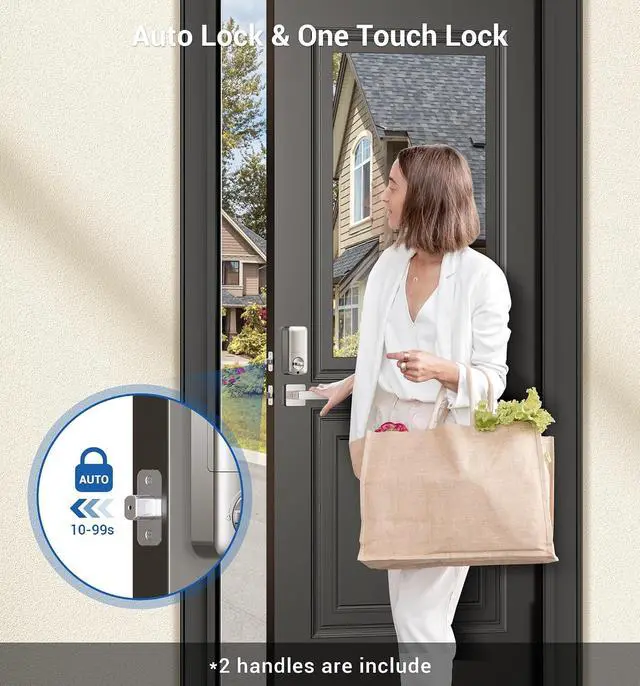 Alt view image 5 of 7 - Veise Fingerprint Door Lock Set + Veise Keyless Entry Door Lock with Keypad