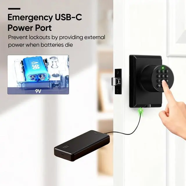 Alt view image 5 of 7 - Fingerprint Smart Keyless Entry Door Lock Knob Biometric Keypad Digtal Lock