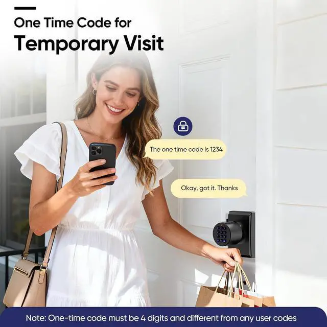 Alt view image 6 of 7 - Fingerprint Smart Keyless Entry Door Lock Knob Biometric Keypad Digtal Lock