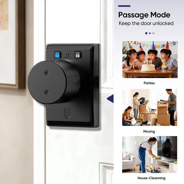 Alt view image 4 of 7 - Fingerprint Smart Keyless Entry Door Lock Knob Biometric Keypad Digtal Lock