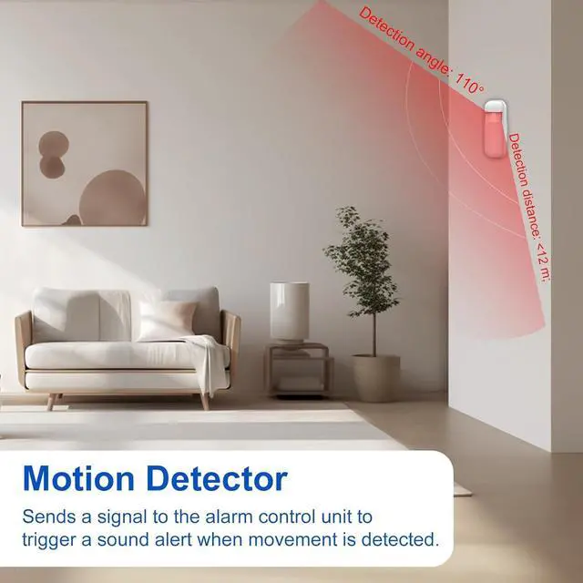 Alt view image 4 of 7 - Home Security Systems Wireless Alarm System for Home Security, Motion Detector, Door Alarm Sensors, Remote, RFID, Compatible with Alexa, No Monthly Fee, Tuya App Instant Alerts for House & Apartment