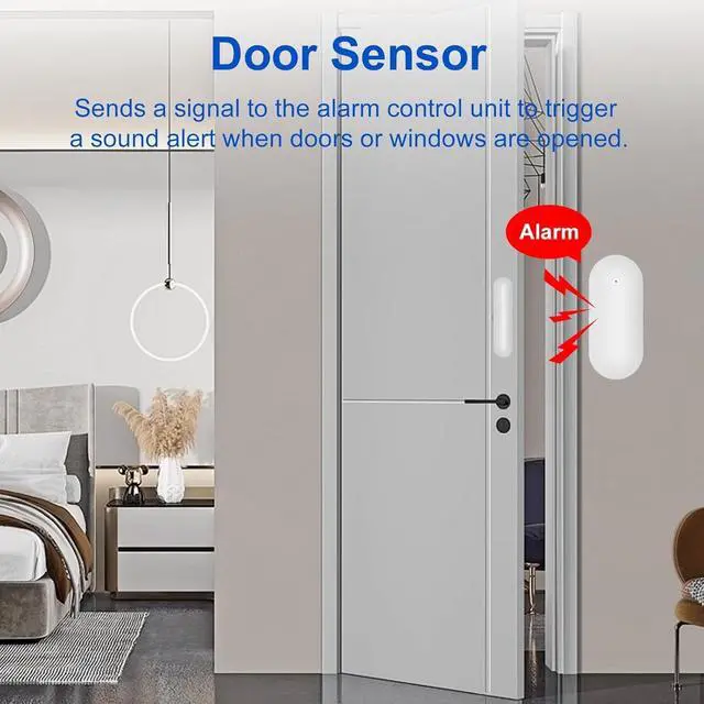 Alt view image 5 of 7 - Home Security Systems Wireless Alarm System for Home Security, Motion Detector, Door Alarm Sensors, Remote, RFID, Compatible with Alexa, No Monthly Fee, Tuya App Instant Alerts for House & Apartment