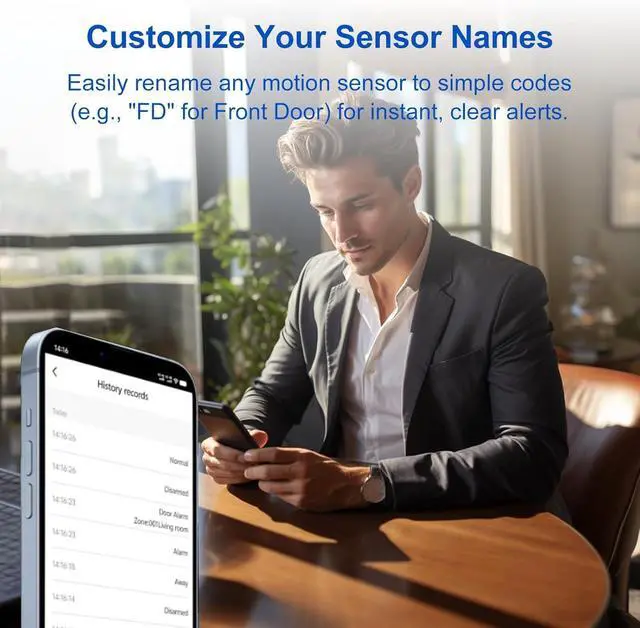 Alt view image 7 of 7 - Home Security Systems Wireless Alarm System for Home Security, Motion Detector, Door Alarm Sensors, Remote, RFID, Compatible with Alexa, No Monthly Fee, Tuya App Instant Alerts for House & Apartment