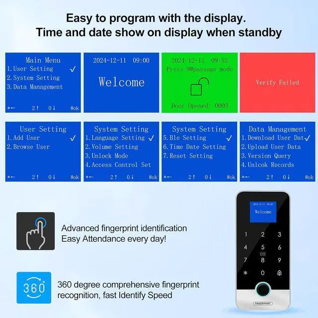 Alt view image 7 of 7 - Waterproof Smart Home Security Systems Fingerprint,Password,Tuya Remote Unlock,IC Keychain Multiple Methodswith Door Switch,Power Supply DC 12V,Electric Drop Bolt